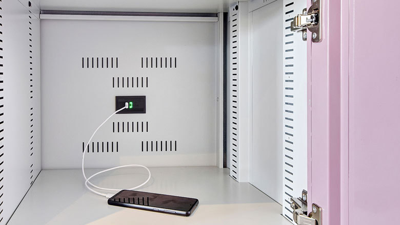 Office locker with charging units