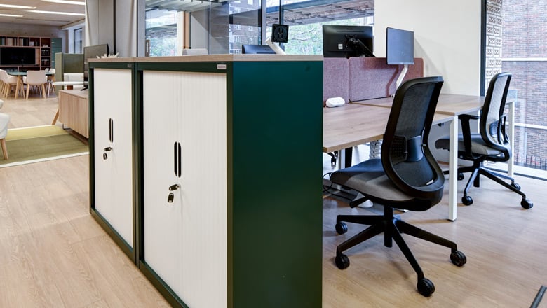 Office tambour storage cupboards