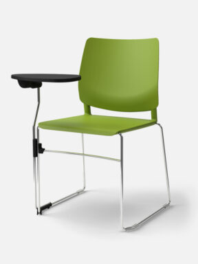 Melita skid base chair with writing tablet