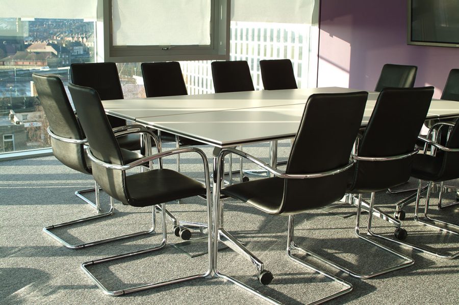 Chrome boardroom table