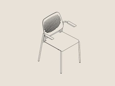 One-Shot 4 leg with stacking chair and arms