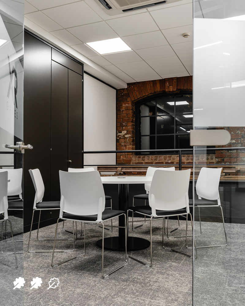 Pedestal base meeting table