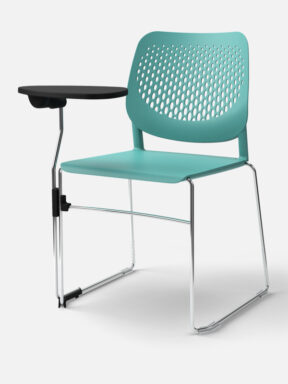 One-Shot skid base chair with writing tablet