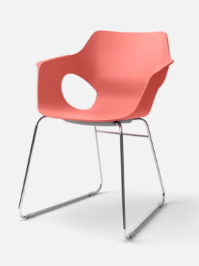 Olé chair with skid base in Coral