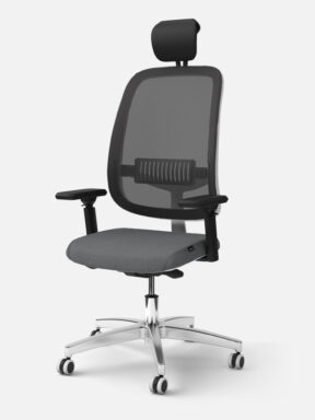 Equity Task mesh back desk chair with aluminium base & upholstered headrest