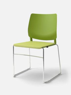 Melita skid base chair with upholstered seat