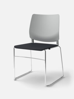 Melita skid base chair in grey
