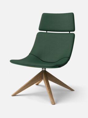 Valido Lounge Chair with Raised Wooden Base with headrest
