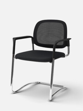 Equity Visitors Chair with chrome cantilever frame, arms and mesh back