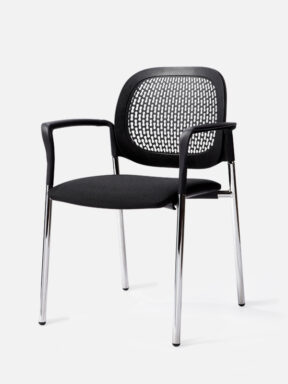 Equity Visitors Chair with chrome 4 leg frame, arms and perforated plastic back