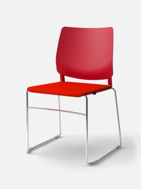 Melita skid base chair in red