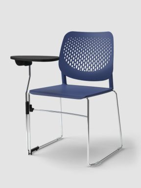 conference chair with writing tablet