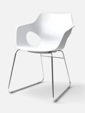 Olé chair with skid base in White