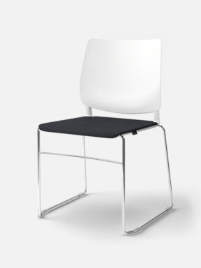 Melita skid base chair in white