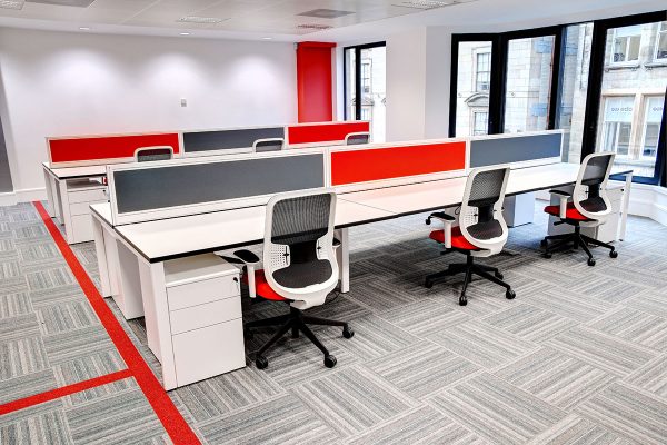 Flexiform Pico Back to Back Desk 6P White Black Edging