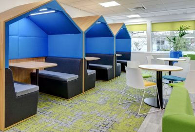 office meeting and media booths