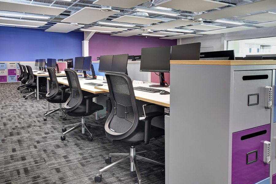 Office desks with crank height adjustment