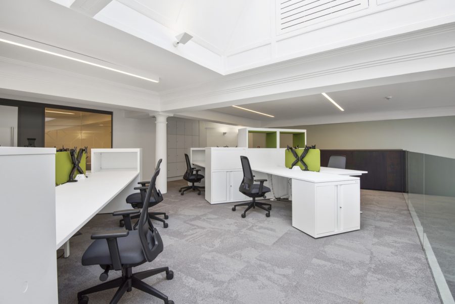 Bespoke office desks with integral storage