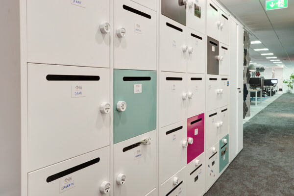 office metal lockers with post slots