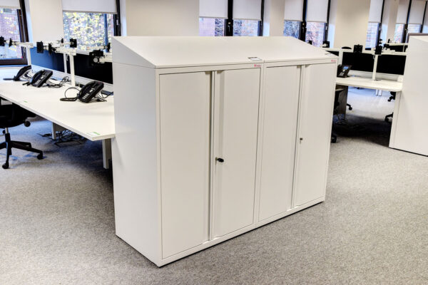 office storage with sloping top