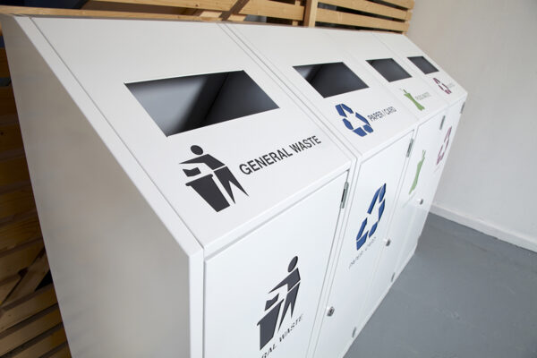 Laser cut recycling bins