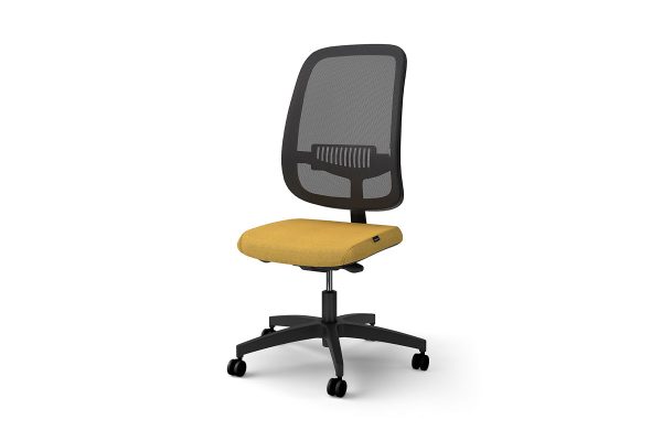 Equity office task chair with lumbar support, no arms
