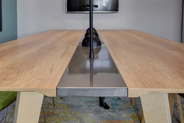 Chamfered edge table