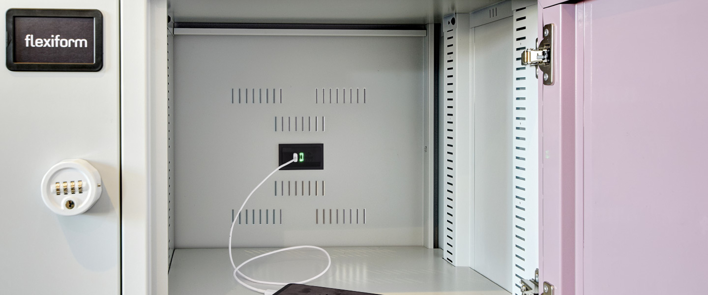 Mobile phone charging lockers