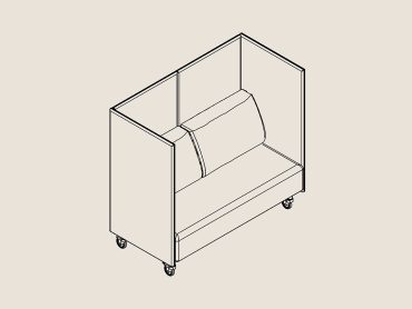 Cote mobile high back sofa