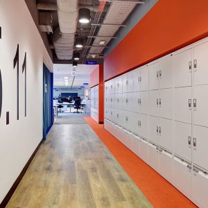 freestor lockers inset into a wall