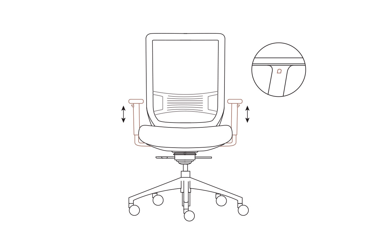 Ventillo Task Chair Height Adjustable Arms