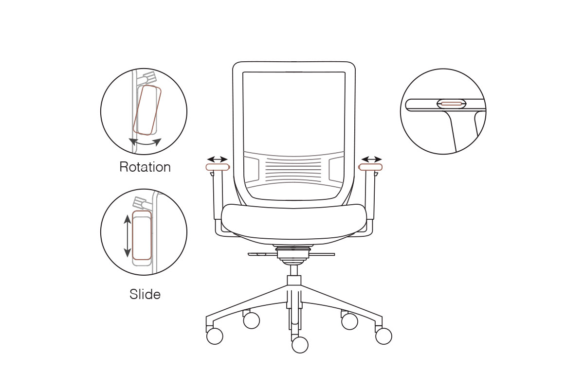 Ventillo Task Chair Armrest Adjustment