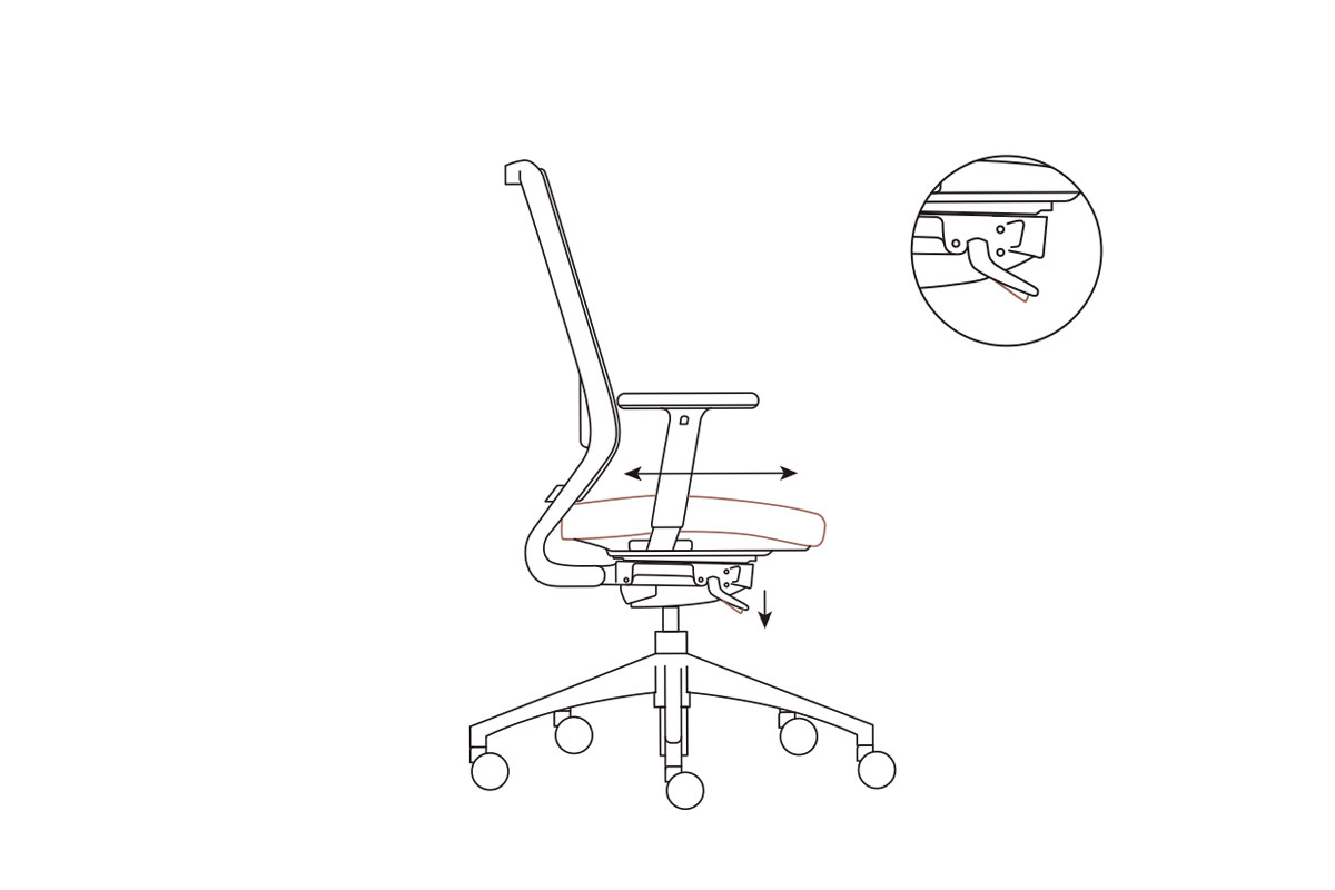 Ventillo Task Chair Seat Depth