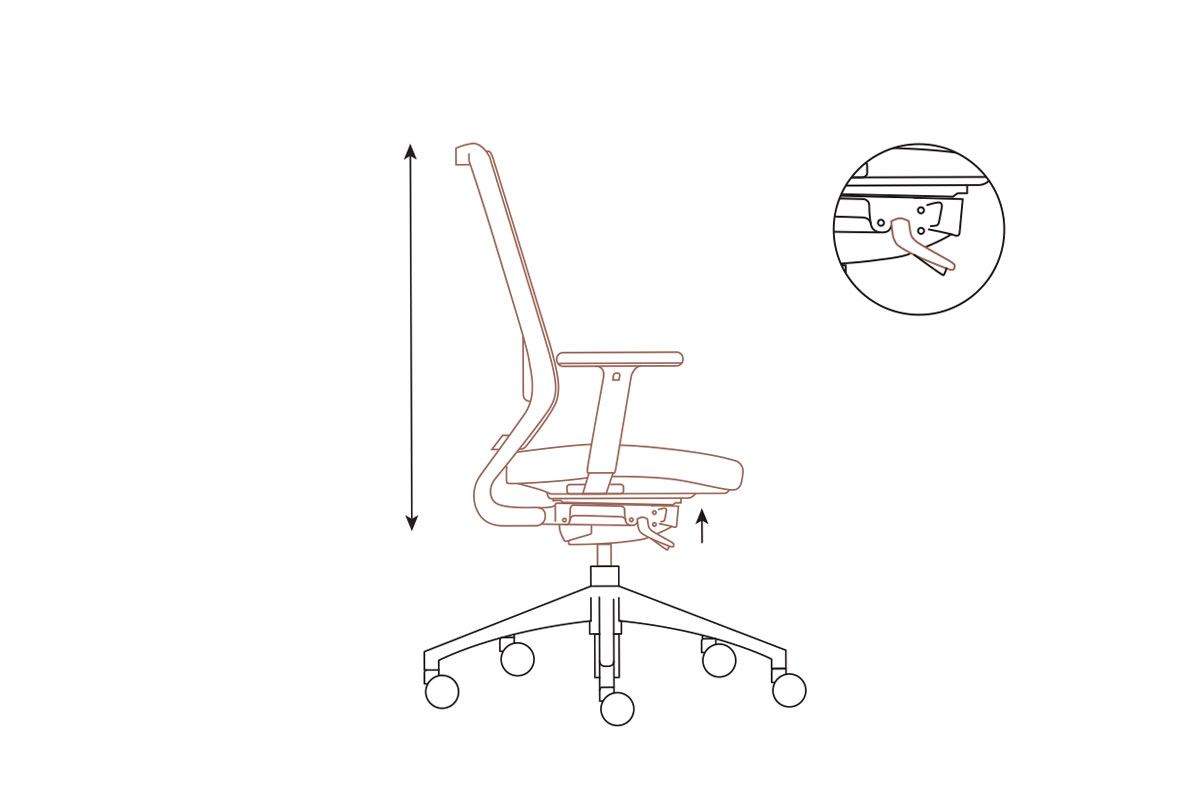 Ventillo Task Chair Seat Height Adjustment