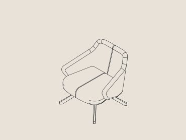 Astra office lounge chair with broomstick base