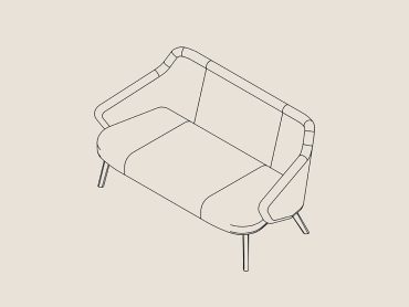 Astra office sofa with wooden legs
