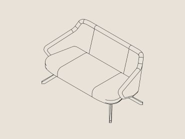 Astra office lounge chair with broomstick base
