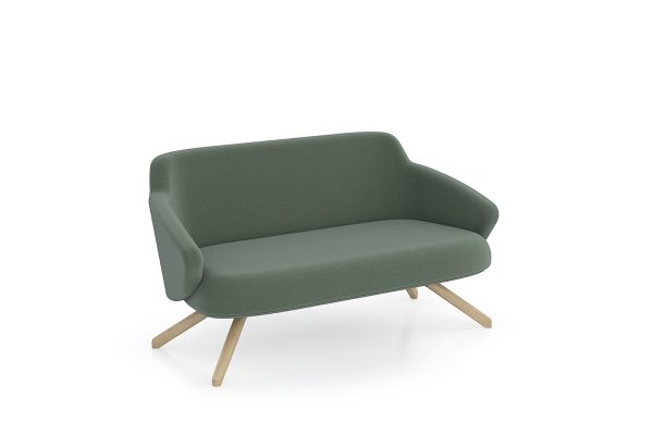 Astra Office Sofa, Raised Wood Legs
