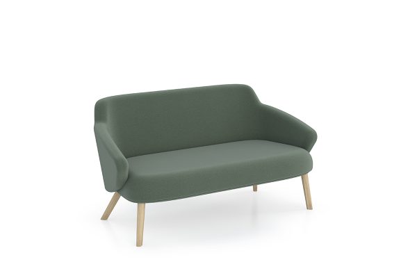 Astra Office Sofa, Wood Legs