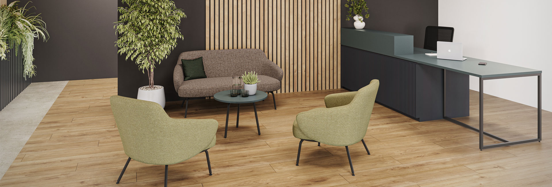 Office reception sofa and armchair
