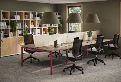 Ventillo Task Chair, FlexiGrid & Meira Office Desk