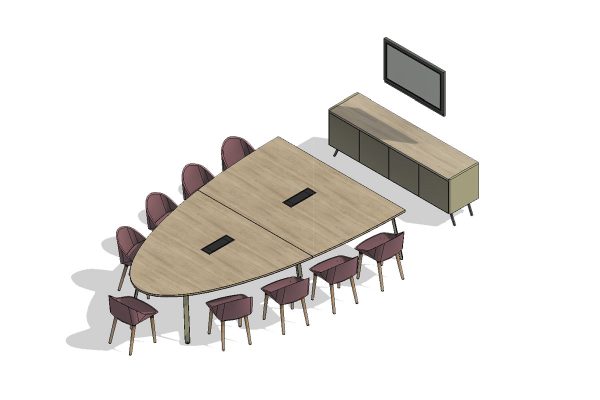 Video Conferencing & Presentation Set-Up featuring Additions 2, Credenza & Papillon