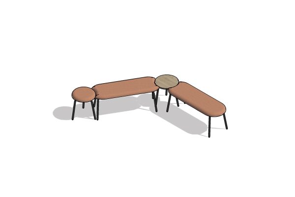 Pype Nesting Bench Seats 120 degrees