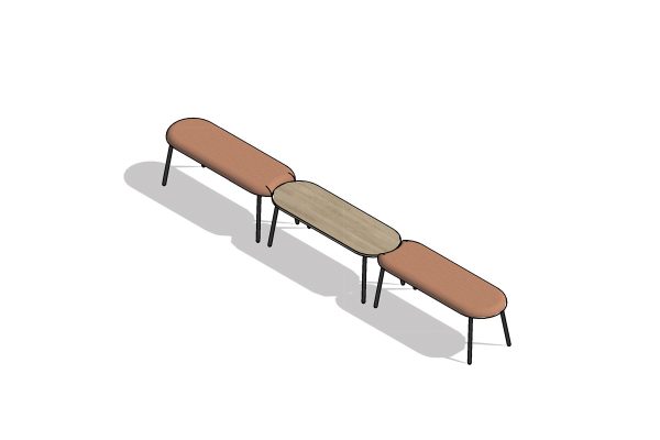 Pype nesting coffee table and bench seat