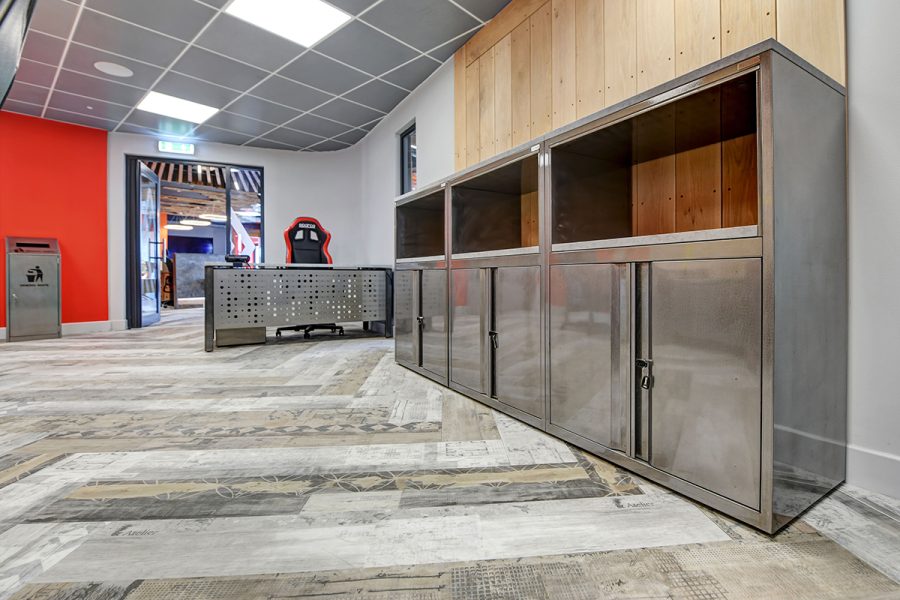 Bespoke industrial office furniture installation