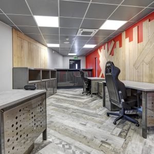 Bespoke Ferro Industrial office Desk at DPC Office Fitout