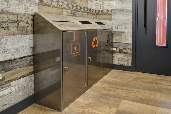Office Waste Bins in Bespoke Ferro Industrial Finish