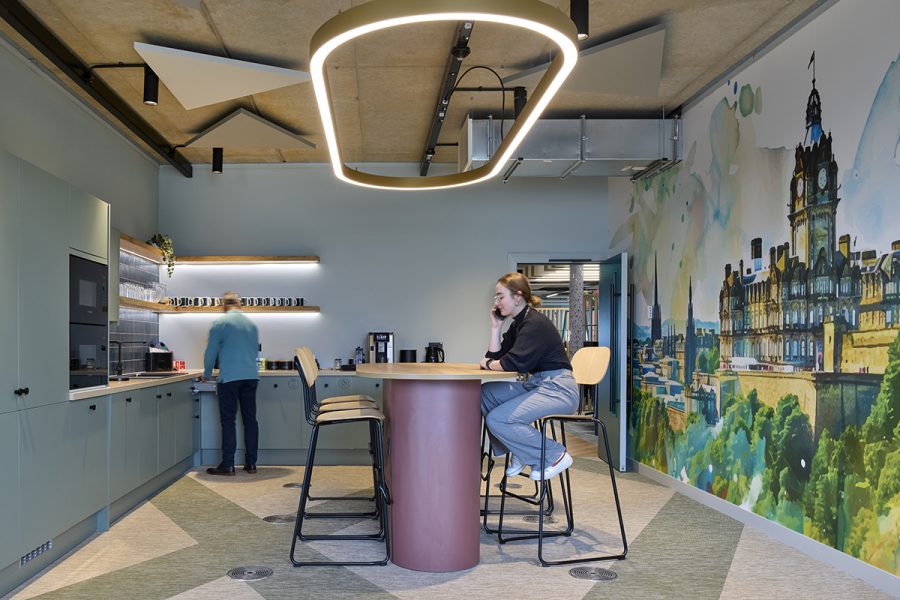 Office bar table and kitchen design