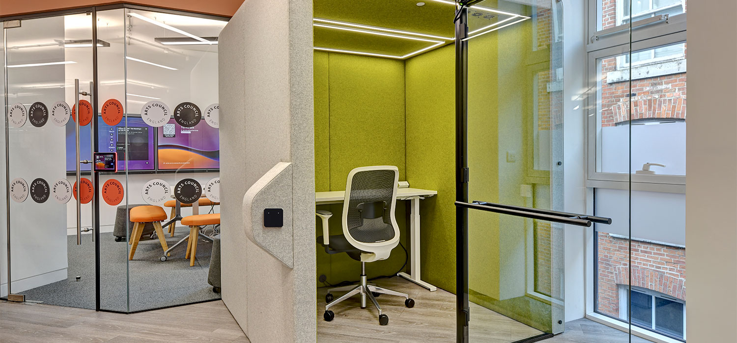 Arts council england install with DDA Accessible Office Pod
