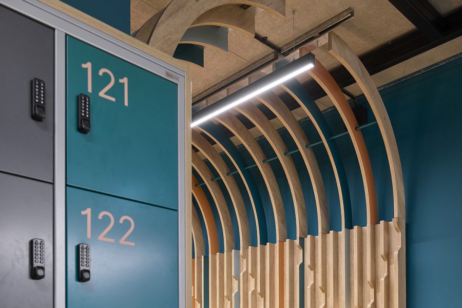 Transformative teal office lockers